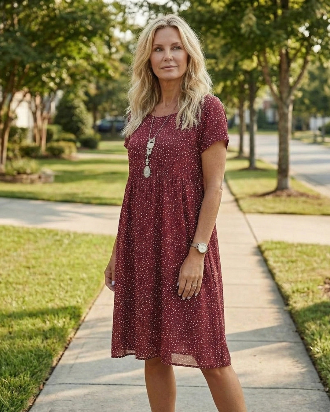 Dotted Midi Dress