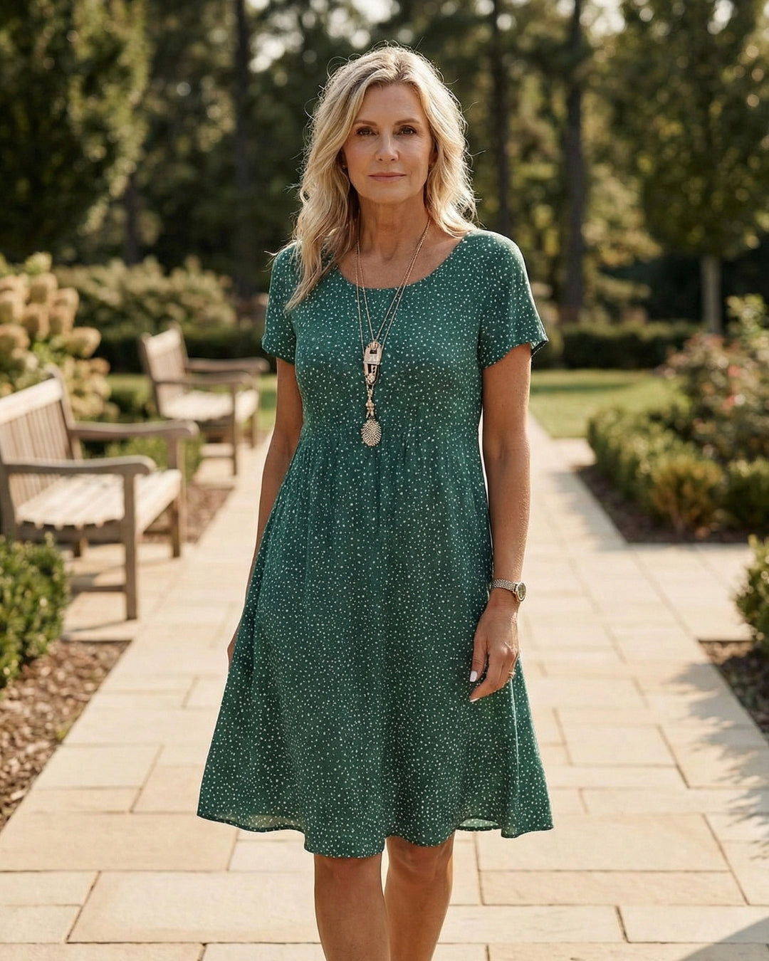 Dotted Midi Dress
